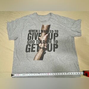 women’s 3XL Gray Inspirational Graphic Print Short Sleeve Crew Neck T-Shirt